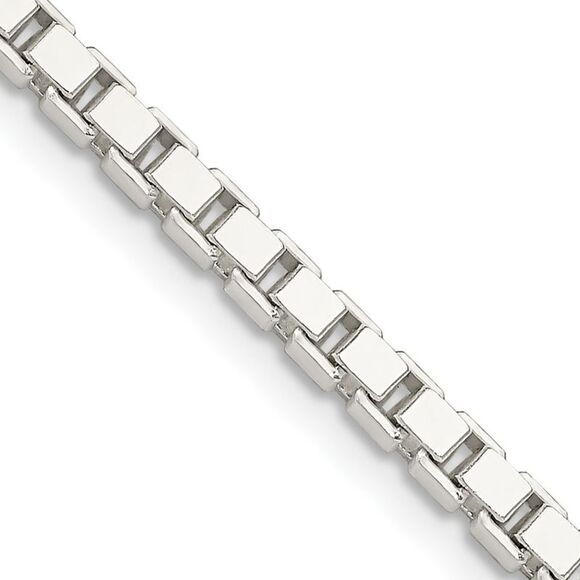Kazi Luxury Sterling Silver 3mm Box Chain